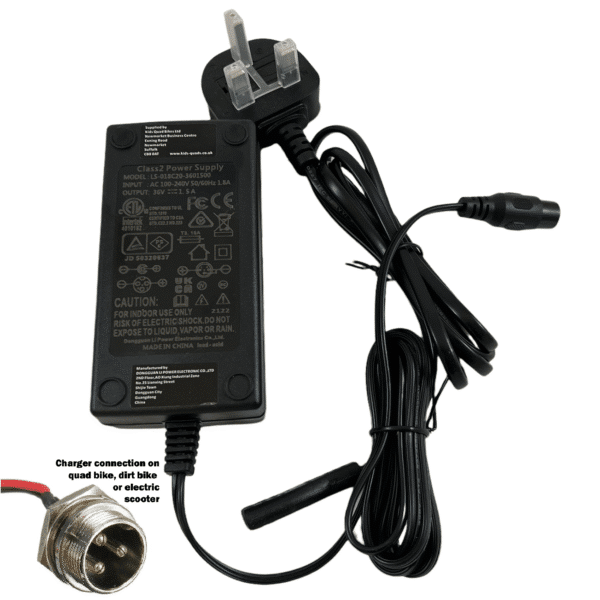 Cyclone FX & Storm FX Battery Charger 36v 1.5A for Quad Bikes & E-Scooters