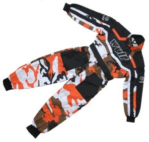 Wulfsport Cubs Kids Race Suit Orange Camo