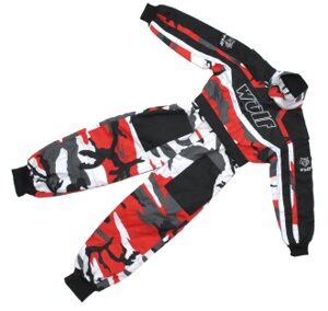 Wulfsport Cubs Kids Race Suit Red Camo