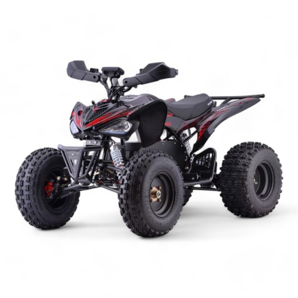 Shredder 72v 3000w Black and Red Quad - Front-Left Angled View