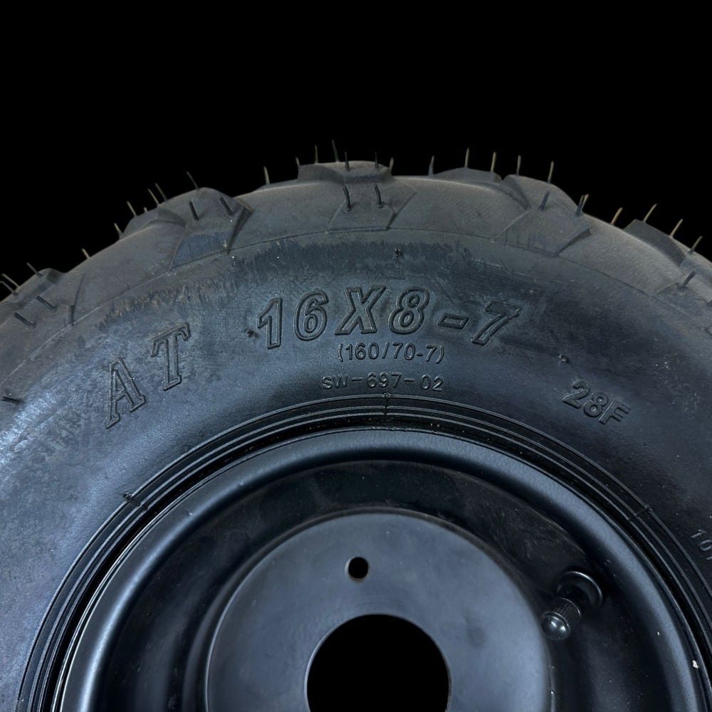 a close up of a tire