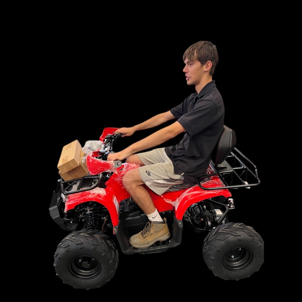 Carrying boxes on quad bike